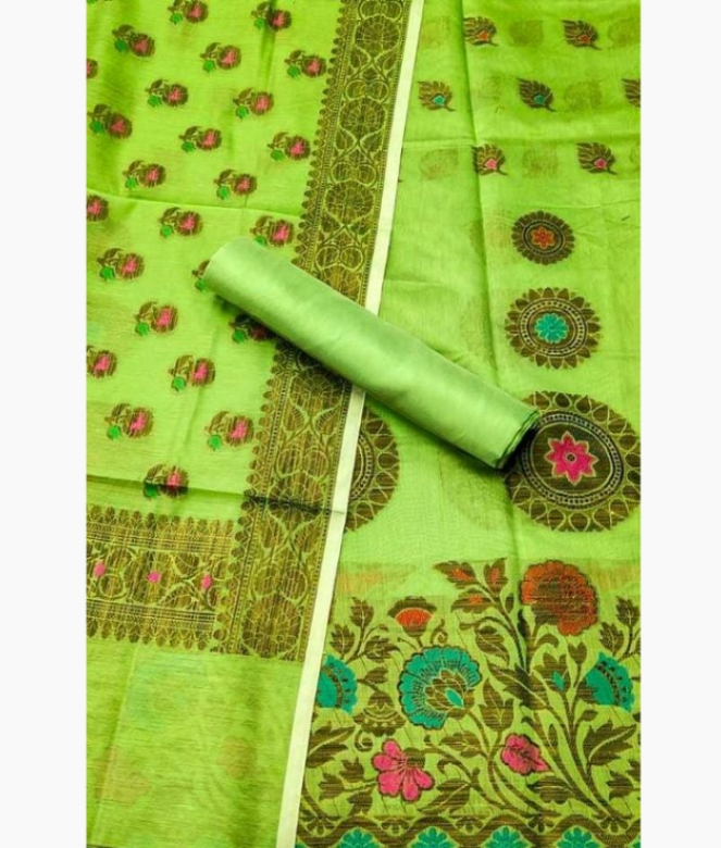 Fabulous Chanderi Banarasi Suit Dress Material-1