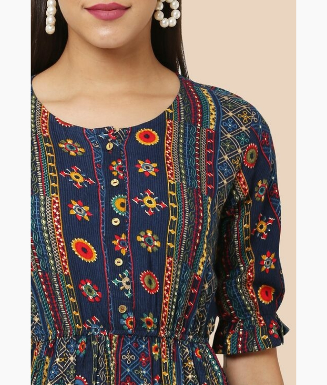Attractive Rayon Printed Western Dress-3