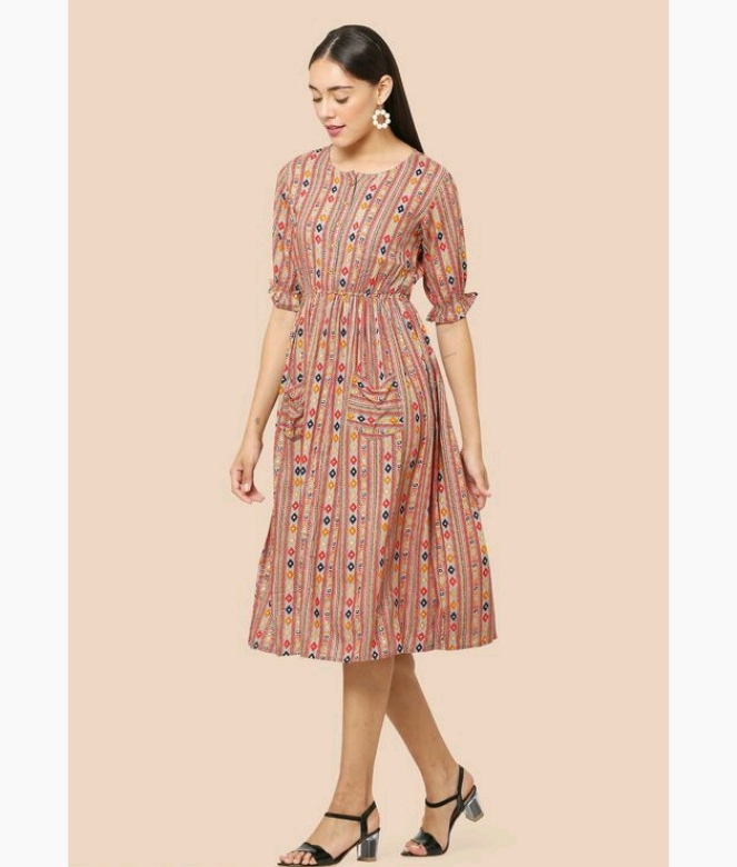 Attractive Rayon Printed Western Dress-thumbnail