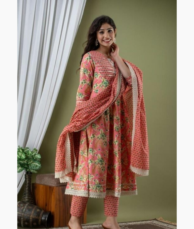 Fancy Cotton Printed Daily Wear Suits And Dress Material-1