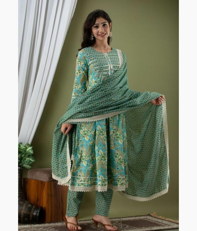 Fancy Cotton Printed Daily Wear Suits And Dress Material-1