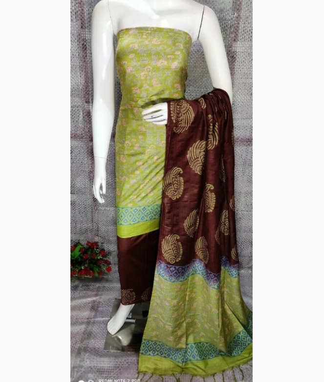 Stylish Cotton Silk Printed Suit Dress Material-1
