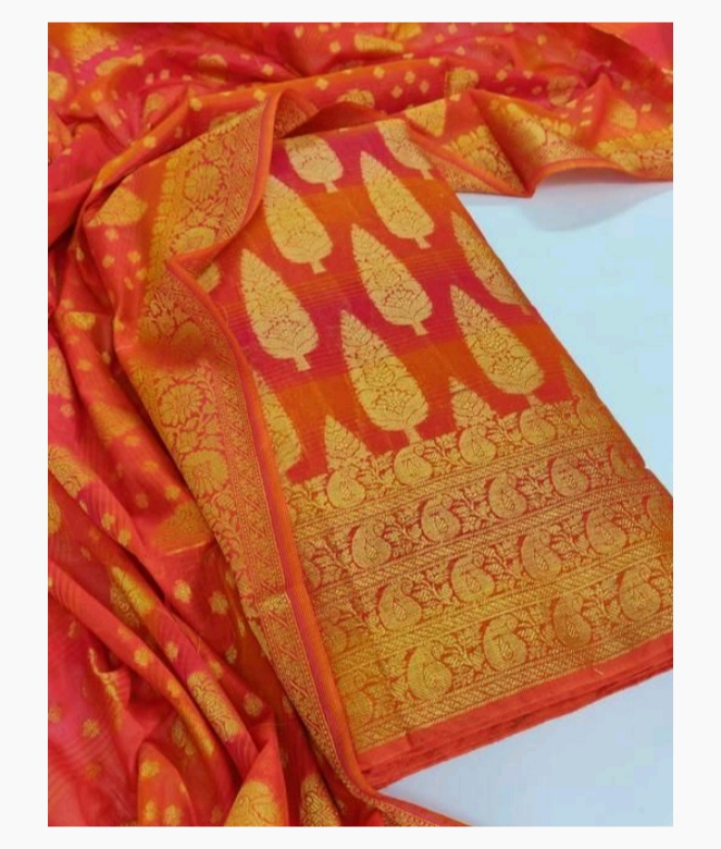 Fabulous Chanderi Silk Woven Suit Dress Material-1