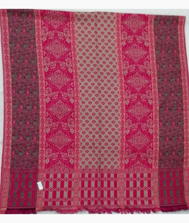 Ethnic Look Wool Acrylic Woven Printed Shawl-4