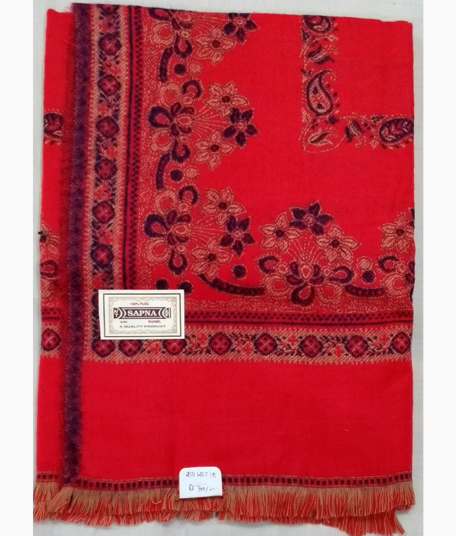 Ethnic Look Wool Acrylic Woven Printed Shawl-1