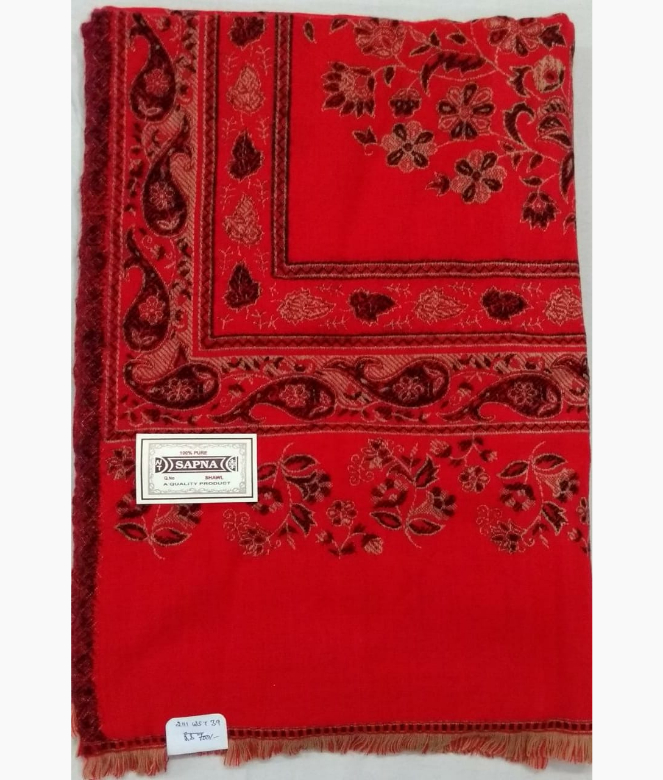 Ethnic Look Wool Acrylic Woven Printed Shawl-1