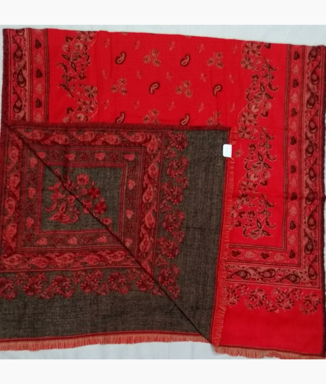 Ethnic Look Wool Acrylic Woven Printed Shawl-2
