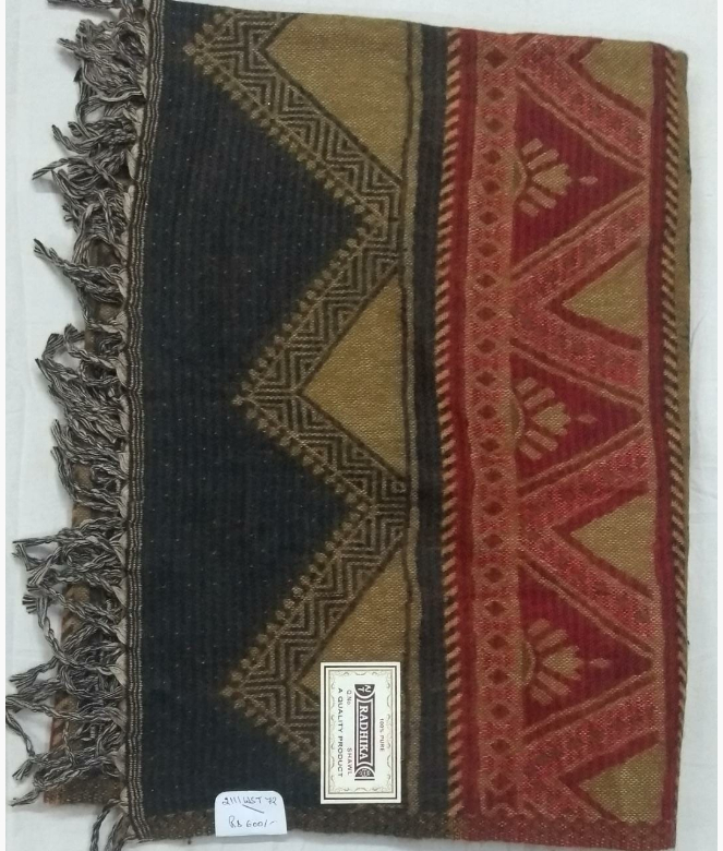 Traditional Look Wool Acrylic Woven Printed Shawl-1