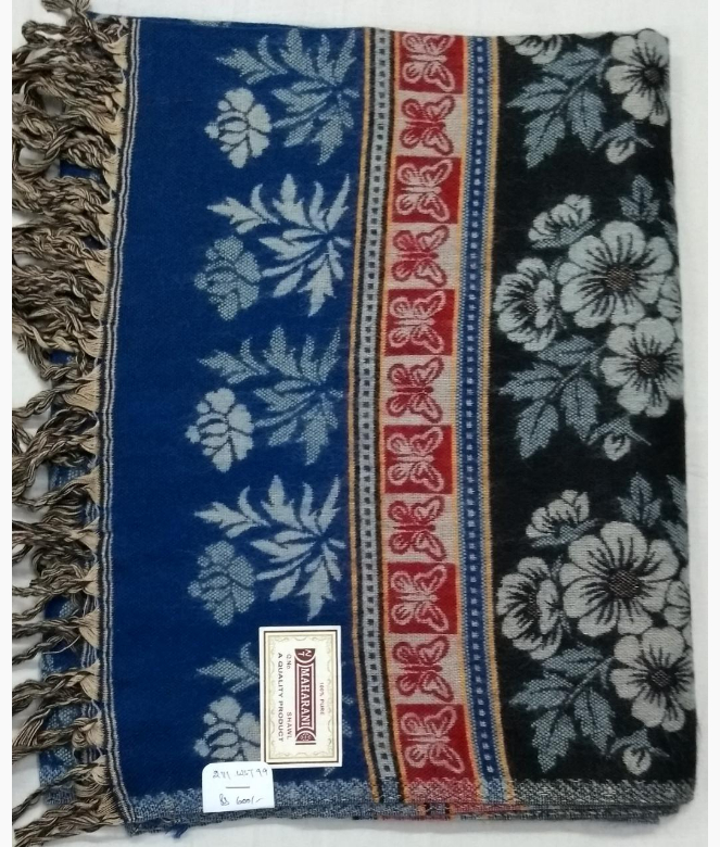 Traditional Look Wool Acrylic Woven Printed Shawl-1