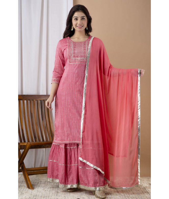Flared Tier Sharara Suit-1