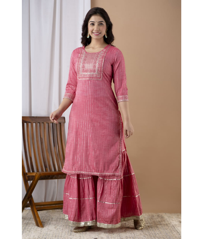 Flared Tier Sharara Suit-2