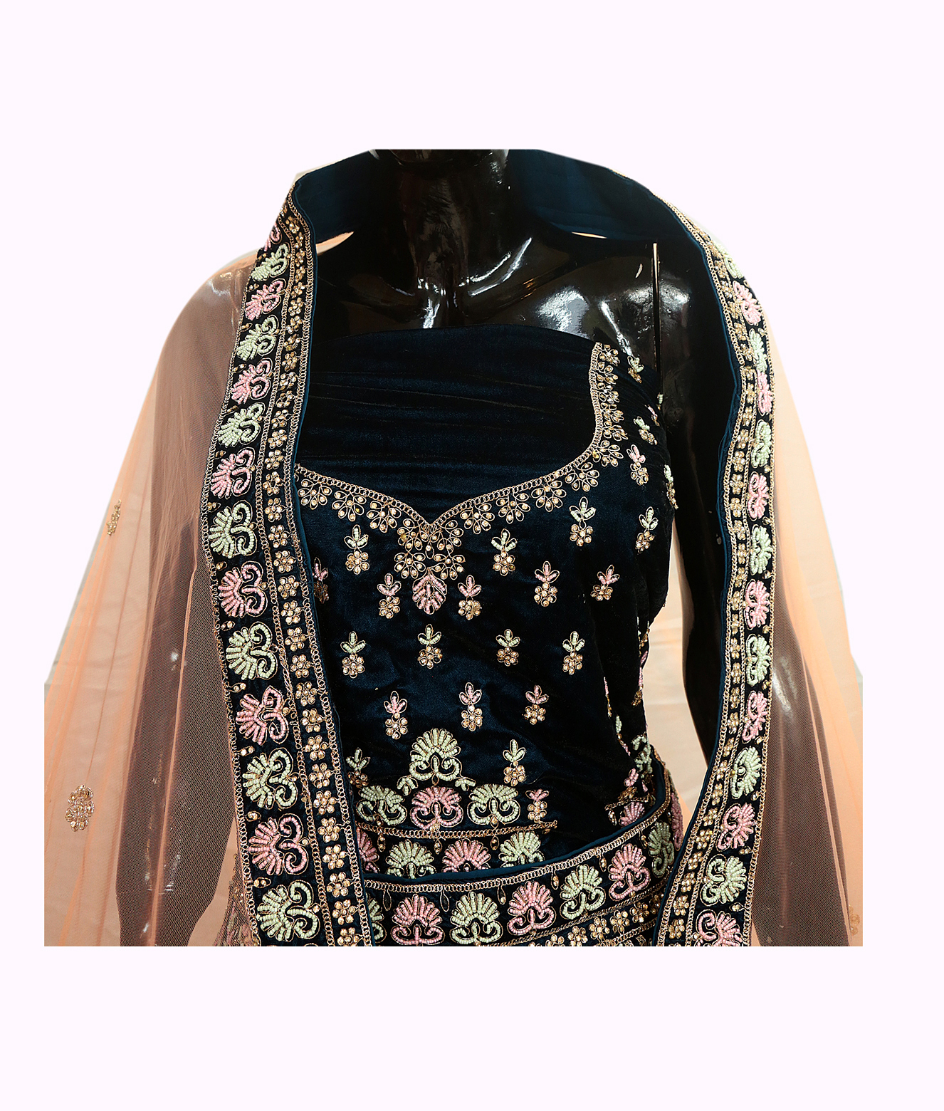 Beautiful Pearl Zarkan Embroidery Lehenga-thumbnail