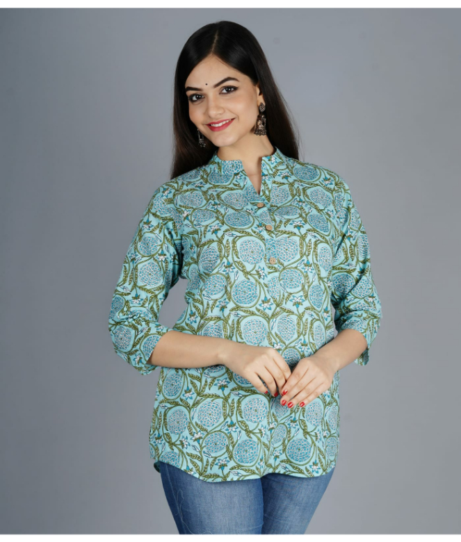 Jaipuri Printed Tunic Tops-4