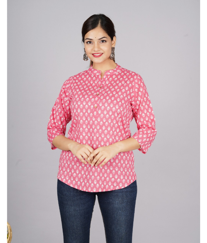 Jaipuri Printed Tunic Tops-thumbnail