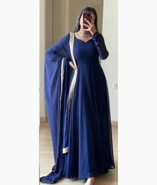 Georgeous Long Gown With Dupatta-1