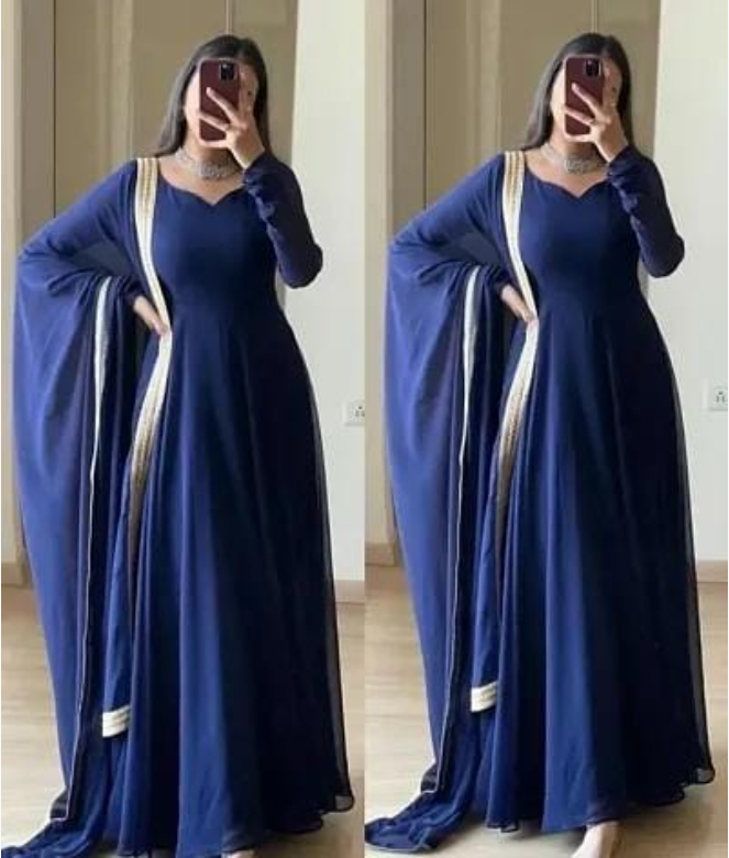 Georgeous Long Gown With Dupatta-2