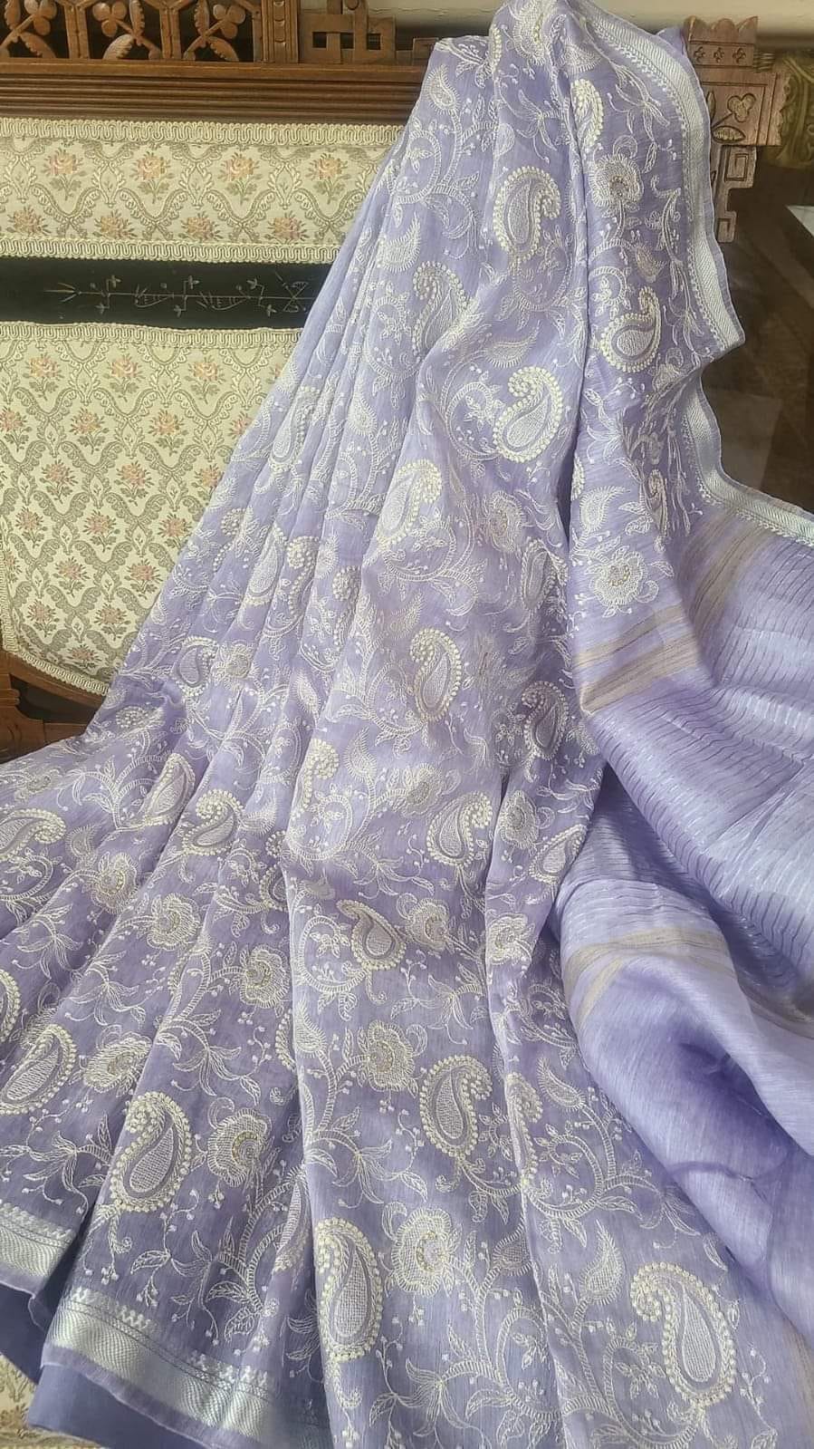 Silk Linen Saree-1