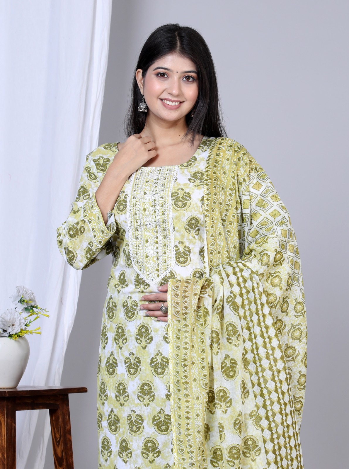 Cotton Printed Embroidery Suit Set-4