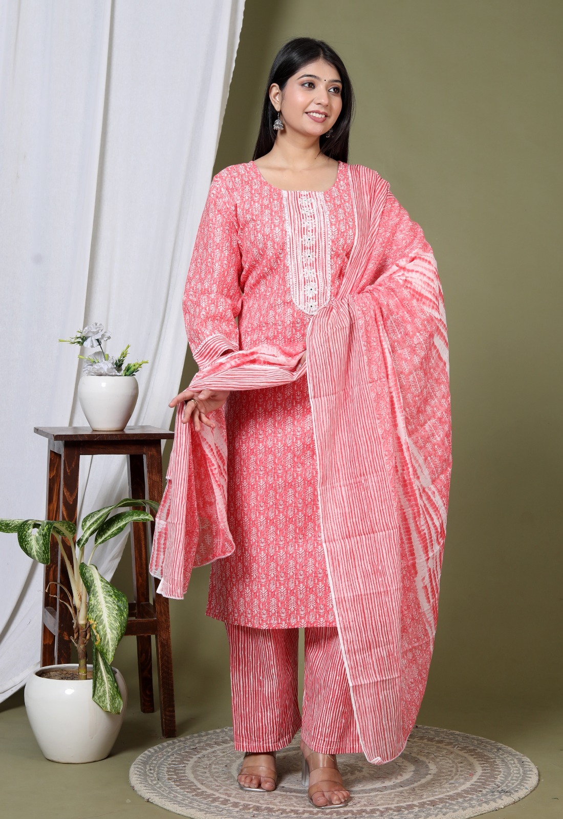 Cotton Printed Embroidery Suit Set-3
