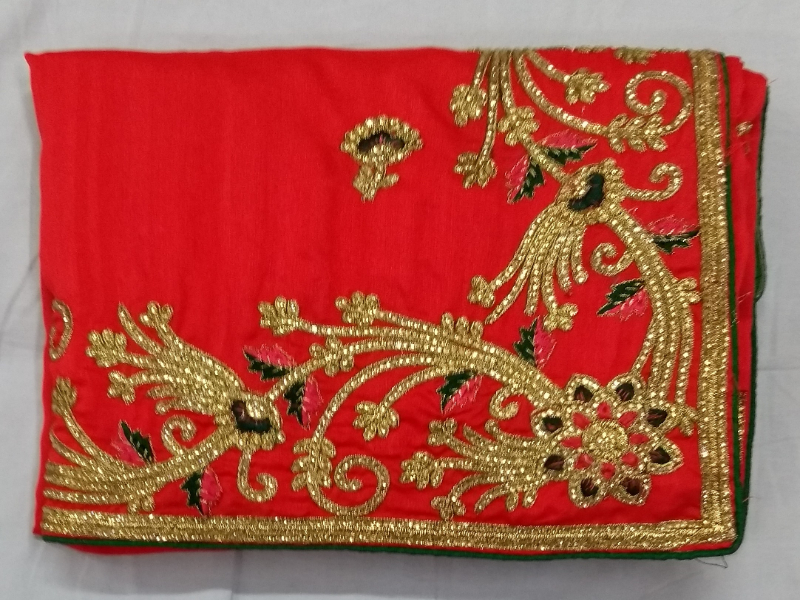 Stone Thread Embroidery Saree-1